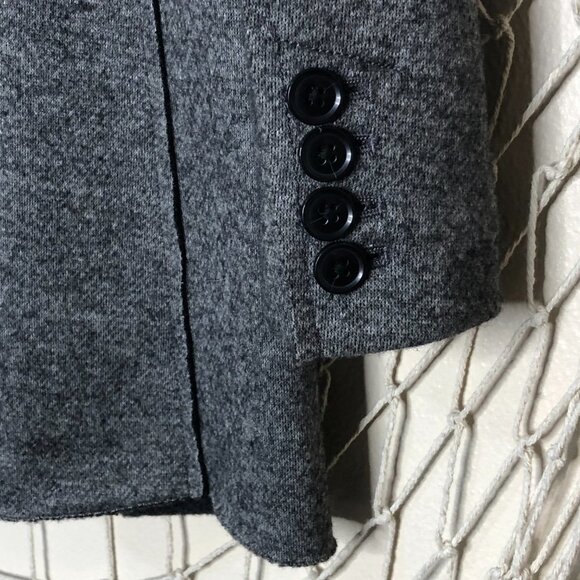 BANANA REPUBLIC Women's Heather Grey Wool-Blend Knit DB Blazer 2P - Picture 8 of 12